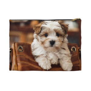 Adorable Puppy Accessory Pouch | Cute Dog Makeup Bag, Pet Lover Gift, Animal-Themed Organizer, Travel Toiletry Clutch
